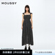 moussy 女裝新品海濱度假風格紋木耳吊帶連衣裙028HSS30-2011 025花紋黑色 M 00002