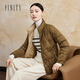 菲妮迪（FINITY）菲妮迪90白鵝絨羽絨服冬季新款絎縫短款輕薄保暖外套女 金咖色 XL