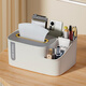 渝鼎福紙巾盒客廳茶幾抽紙盒家用桌面遙控器餐巾紙收納盒多功能 桌面紙巾盒電鍍款大號（白+灰）