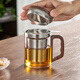憶壺茶茶杯玻璃喝茶杯加厚泡茶杯辦公水杯不銹鋼過濾個人杯綠茶杯花茶杯 【升級不銹鋼內膽】透明杯 400ml