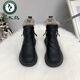 啄木鳥(niǎo)厚底雪地靴女2024冬季新款皮毛一體加絨加厚馬丁短靴防滑保暖棉鞋 黑色 39 標準碼+關(guān)注優(yōu)先發(fā)貨