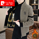 皮爾卡丹（pierre cardin）2025秋冬季呢子外套男士短款毛呢大衣金貂絨男裝休閑加絨加厚夾克 卡其色【加厚】 加絨 XL 125-140斤