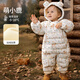 歐孕（OUYUN）嬰兒棉服寶寶秋冬衣服保暖外出服加厚連體衣夾棉冬裝哈衣爬服 萌小鹿【加絨加厚10至-5°C】 100cm