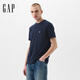 GAP男女裝春季款純棉logo口袋常規短袖T恤基礎款美版857901 海軍藍 M 美碼 L亞洲碼180/96A 【偏小，建議拍大一碼】