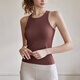 福星運2026新款長(cháng)款運動(dòng)背心女健身房跑步訓練帶胸墊瑜伽服上衣外穿 深咖色 L 108-118斤左右