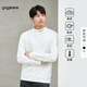 gxg.jeans男裝長(cháng)袖T恤冬季字母刺繡白色半高領(lǐng)打底衫體恤 白色 M (170)