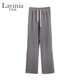 Lavinia Club拉維妮婭秋冬新款直筒寬松通勤時尚OL休閑百搭衛(wèi)褲女Y51K104S 灰色 160/68A