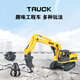 林達(dá)三合一破碎機(jī)履帶工程車(chē)模型抓木機(jī)打鉆機(jī)汽車(chē)玩具男孩兒童禮物 三頭可換鉆地機(jī)8163