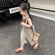 mlgt kids童裝女童背帶褲套裝夏季薄款2025新款洋氣衣服寶寶兩件套 套裝[背帶褲+背心] 90 cm