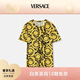 范思哲（VERSACE）23春夏男士金色滿(mǎn)印花T恤汗衫 黑色-金色 6