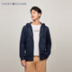 Tommy Hilfiger【抓絨保暖】秋冬男裝休閑純色連帽拉鏈開(kāi)衫重磅衛衣外套 藏青色FAP S （推薦：120-135斤）
