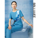 粉藍(lán)衣櫥飄片通勤套裝女2024春夏設(shè)計(jì)感小衫喇叭褲兩件套532T132 映海藍(lán) S