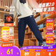安踏兒童褲子男小童裝2025秋冬季綜訓炫干透氣舒適簡(jiǎn)約針織運動(dòng)長(cháng)褲 【加絨保暖】深夜藍-2 140