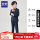 羅蒙兒童西裝套裝男童英倫風(fēng)小西服中大童男孩演出服禮服 藏藍格160