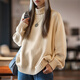 馬登女裝 麥穗針織高領(lǐng)毛衣內搭純色保暖針織衫秋季休閑上衣 米白色 馬登工裝 S