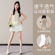 愛夢(mèng)鳥（Aimengniao）短袖短裙運(yùn)動(dòng)套裝女夏2024新款羽毛球跑步晨跑服速干短裙冰絲t恤 套裝黃色+白色 M