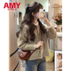 愛(ài)麥依日系開(kāi)衫上衣慵懶風(fēng)毛衣外套女春秋2025新款奶穿搭短款針織洋氣潮 咖色 L 105-115斤