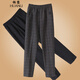 桓黎媽媽裝褲子春秋夏季休閑老年人衣服中老年女褲奶奶裝寬松直筒褲 格子灰-九分褲 2XL 建議105-120斤