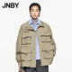 JNBY/江南布衣春秋夾克立領(lǐng)工裝外套女混紡寬松抽繩通勤5O8610190 269/綠卡其 M