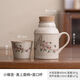 葉余復古養生小暖壺大容量陶瓷杯辦公室泡茶壺 一壺一蓋-粉色桃花 460ml