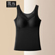 簡(jiǎn)當秋冬新款無(wú)痕保暖馬甲帶杯墊貼片免穿文胸加厚打底背心上衣女3432 黑色 L 【80-125斤】