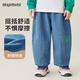 MQDMINI童裝兒童褲子男童牛仔褲小童春裝寶寶衣服 A趣味牛仔淺藍(lán) 130