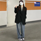 GARNUO灰色西裝外套女2025新款春秋韓系炸街小個(gè)子高級(jí)感寬松休閑小西服 黑色 S 【106-120斤】