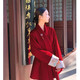 米詩德本命年紅色羊毛大衣女FEB7紅色雙面羊絨大衣女短款2024新中式過年 紅色 S S