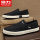 回力官方一腳蹬帆布鞋男鞋夏季透氣老北京布鞋男爸爸鞋老人鞋子男 麻布黑色【夏季兩穿款】 41
