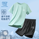 JEANSWEST LIFE真維斯夏季薄款冰絲運(yùn)動(dòng)套裝男透氣速干日常男生短袖短褲兩件套潮