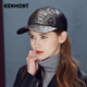 卡蒙（Kenmont）羊皮革冬季英倫棒球帽秋時(shí)尚皮鴨舌帽女潮韓版休閑加長檐皮帽2550 黑色 均碼 可調(diào)節(jié)(57.5cm)