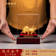 菲斯鉑亞絨沙金鴻運(yùn)金牛擺件黃金吉祥物工藝品客廳酒柜版辦公室桌面擺設(shè) 小號(hào)鴻運(yùn)金牛 13.7*9.7*17.2cm