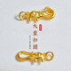 權大福足金999大象扣頭吉象手工實(shí)心小象尾扣黃金象鼻子鉤扣項鏈手鏈DIY 雙圈足金大象扣頭約1.5g