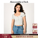 Abercrombie & Fitch【先加購 15號預售】小麋鹿圖案女裝25夏亨利短袖T恤139-5271 淺灰色 L (165/104A)