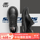 斯凱奇（Skechers）男士運動(dòng)皮鞋軟底足弓支撐運動(dòng)鞋系帶紳士商務(wù)鞋 BLK黑色 42