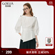 歌莉婭白色上衣女夏2025新款設計感獨特流行五分袖女裝1E5C3B140 03W本白 L