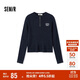 森馬（Semir）毛衣女冬季短款半開襟刺繡修身套頭衫女生風(fēng)顯瘦上衣107724107001