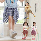 LUSON小O寶童裝寶寶格子裙褲女2025夏季新款休閑女童不規則半身裙