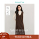 茵曼（INMAN）綿羊毛慵懶松弛V領(lǐng)無(wú)袖背心針織裙2025春秋女裝新品連衣裙長(cháng)裙子 咖色 XL