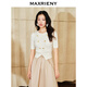 MAXRIENY宮廷復(fù)古感雙排扣套頭毛衫修身顯瘦上衣女 米白 M 02/36