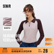 森馬（Semir）POLO衫女短款拼色插肩袖修身上衣小個(gè)子秋顯瘦套頭衫101524115003