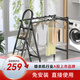 好太太伸縮梯子人字梯鋁合金加厚折疊梯家用多功能升降 【D-5118】博雅黑四步梯