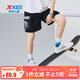 特步（XTEP）兒童童裝男童速干街潮工裝風(fēng)梭織五分褲 純正黑 170