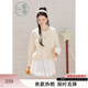 紫涵（ZIHAN）紫涵蕾絲邊圓領(lǐng)短外套女2025年秋季新款甜美簡約寬松休閑夾克上衣 布丁黃 S