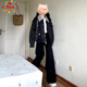 CTOX美式拼接翻領(lǐng)黑色深秋夾棉外套女秋冬2025新款初冬穿搭夾克棒球服 外套 45/55kg/M