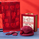 北極絨（Bejirog）節日送老年人長(cháng)輩實(shí)用禮物生日禮品媽媽爸爸爺爺奶奶80歲祝壽禮盒 女士紅百福圍巾+紅帽子+紅手套[禮盒裝]