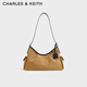 CHARLES&KEITH大容量雙側口袋單肩腋下包生日禮物送女友CK2-20782668 Sahara Sand沙色/棕色CK2-20782668-1 M