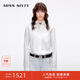 MISS SIXTY2025夏季新款長袖襯衫女釘珠片唇印寬松中長款薄上衣 漂白 M