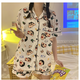 JIOESC睡衣女夏季新款日系短袖可愛(ài)卡通學(xué)生大碼寬松開(kāi)衫家居服套薄款QC 動(dòng)感蠟筆小新 XL【115-130斤】