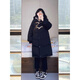 恩若凡女學(xué)生羽絨服16到18s歲左右中長(cháng)款牛角扣年冬季寬松加厚保暖服 黑色 S 建議80-105斤
